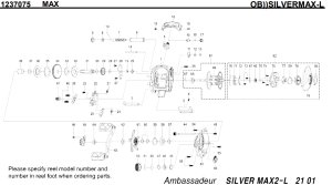 Photo1: [ABU] Genuine Spare Parts for 2012 BLACKMAX2 / SILVERMAX2 / PROMAX2 SILVERMAX2-L Product code: 1237075 **Back-order (Shipping in 3-4 weeks after receiving order)