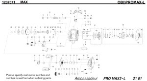 Photo1: [ABU] Genuine Spare Parts for 2012 BLACKMAX2 / SILVERMAX2 / PROMAX2 PROMAX2-L Product code: 1237071 **Back-order (Shipping in 3-4 weeks after receiving order)