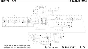 Photo1: [ABU] Genuine Spare Parts for 2012 BLACKMAX2 / SILVERMAX2 / PROMAX2 BLACKMAX2 Product code: 1237076 **Back-order (Shipping in 3-4 weeks after receiving order)