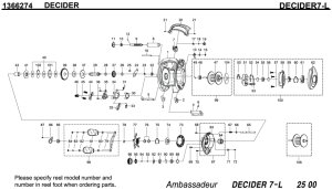 Photo1: [ABU] Genuine Spare Parts for DECIDER 7-L Product code: 1366274 **Back-order (Shipping in 3-4 weeks after receiving order)