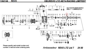 Photo1: [ABU] Genuine Spare Parts for REVO LTZ AE74-RACING LIMITED7 Product code: 1362146**Back-order (Shipping in 3-4 weeks after receiving order)