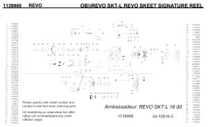 Photo1: [ABU] Genuine Spare Parts for REVO SKT-L REVO SKEET SIGNATURE REEL Product code: 1139968**Back-order (Shipping in 3-4 weeks after receiving order)
