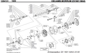 Photo1: [ABU] Genuine Spare Parts for MORRUM ZX 1601 MAG Product code: 1294131 **Back-order (Shipping in 3-4 weeks after receiving order)