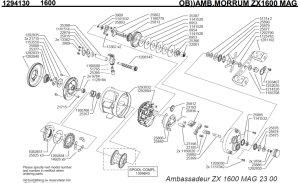Photo1: [ABU] Genuine Spare Parts for MORRUM ZX 1600 MAG Product code: 1294130 **Back-order (Shipping in 3-4 weeks after receiving order)