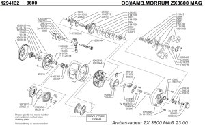 Photo1: [ABU] Genuine Spare Parts for MORRUM ZX 3600 MAG Product code: 1294132 **Back-order (Shipping in 3-4 weeks after receiving order)