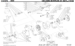 Photo1: [ABU] Genuine Spare Parts for MORRUM ZX 3601LJ IVCB Product code: 1141076 **Back-order (Shipping in 3-4 weeks after receiving order)