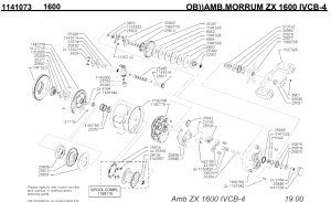 Photo1: [ABU] Genuine Spare Parts for MORRUM ZX 1600 IVCB-4 Product code: 1141073 **Back-order (Shipping in 3-4 weeks after receiving order)