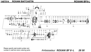Photo1: [ABU] Genuine Spare Parts for ROXANI BF8-L Product code: 1487514 **Back-order (Shipping in 3-4 weeks after receiving order)