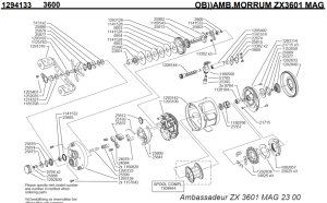 Photo1: [ABU] Genuine Spare Parts for MORRUM ZX 3601 MAG Product code: 1294133 **Back-order (Shipping in 3-4 weeks after receiving order)