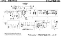 [ABU] Genuine Spare Parts for 17 OCEANFIELD BG-L Product code: 1417878 **Back-order (Shipping in 3-4 weeks after receiving order)