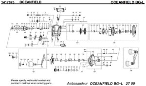 Photo1: [ABU] Genuine Spare Parts for 17 OCEANFIELD BG-L Product code: 1417878 **Back-order (Shipping in 3-4 weeks after receiving order)