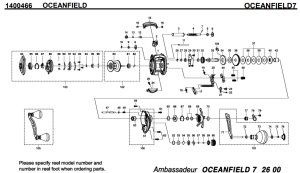 Photo1: [ABU] Genuine Spare Parts for 16 OCEANFIELD 7 Product code: 1400466 **Back-order (Shipping in 3-4 weeks after receiving order)