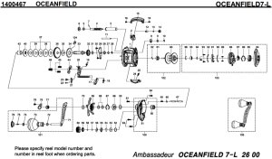 Photo1: [ABU] Genuine Spare Parts for 16 OCEANFIELD 7-L Product code: 1400467 **Back-order (Shipping in 3-4 weeks after receiving order)