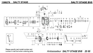 Photo1: [ABU] Genuine Spare Parts for SALTY STAGE BV8 Product code: 1366279 **Back-order (Shipping in 3-4 weeks after receiving order)
