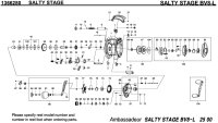 [ABU] Genuine Spare Parts for SALTY STAGE BV8-L Product code: 1366280 **Back-order (Shipping in 3-4 weeks after receiving order)
