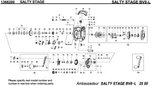 Photo1: [ABU] Genuine Spare Parts for SALTY STAGE BV8-L Product code: 1366280 **Back-order (Shipping in 3-4 weeks after receiving order)