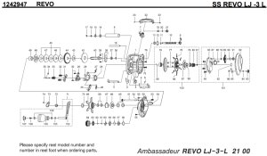 Photo1: [ABU] Genuine Spare Parts for SALTY STAGE REVO LJ-3-L Product code: 1242947 **Back-order (Shipping in 3-4 weeks after receiving order)