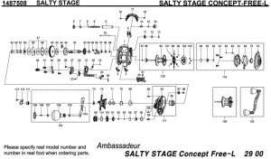 Photo1: [ABU] Genuine Spare Parts for SALTY STAGE CONCEPT-FREE-L Product code: 1487508 **Back-order (Shipping in 3-4 weeks after receiving order)
