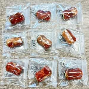 Photo9: [FHF/fishing house freedom] Wood Handle Knob Oval Shape Superior Grain Padauk Red and White Burl (1 piece) F-17
