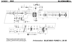 Photo1: [ABU] Genuine Spare Parts for BLUEMAX FUNE 3-L Product code: 1418231 **Back-order (Shipping in 3-4 weeks after receiving order)