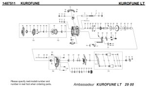 Photo1: [ABU] Genuine Spare Parts for KUROFUNE LT Product code: 1487511 **Back-order (Shipping in 3-4 weeks after receiving order)