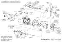 [ABU] Genuine Spare Parts for Ambassadeur 4500C Factory Tuned Black Product code: 1592962 **Back-order (Shipping in 3-4 weeks after receiving order)