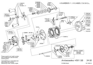 Photo1: [ABU] Genuine Spare Parts forAmbassadeur 4501 Striper Black Product code: 1619960 **Back-order (Shipping in 3-4 weeks after receiving order)
