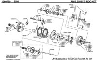 [ABU] Genuine Spare Parts for Ambassadeur 5500CS ROCKET Product code: 1360779 **Back-order (Shipping in 3-4 weeks after receiving order)