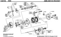 [ABU] Genuine Spare Parts for Ambassadeur 5501CS ROCKET Product code: 1360780 **Back-order (Shipping in 3-4 weeks after receiving order)