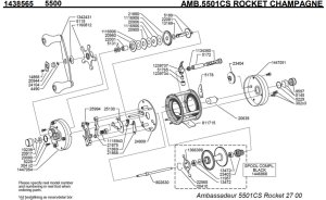 Photo1: [ABU] Genuine Spare Parts for Ambassadeur 5501CS CHAMPAGNE Product code: 1438565 **Back-order (Shipping in 3-4 weeks after receiving order)