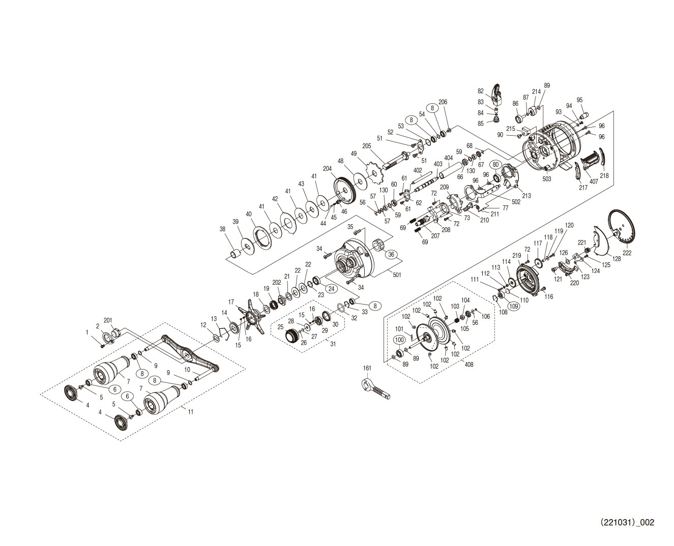 [SHIMANO] Genuine Spare Parts for 23 CALCUTTA CONQUEST MD 401XGLH Product code: 045973 **Back-order (Shipping in 3-4 weeks after receiving order)