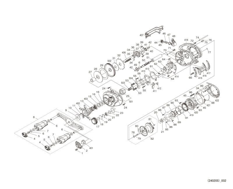 [SHIMANO] Genuine Spare Parts for 24 SLX 71HG LEFT Product code: 046987 **Back-order (Shipping in 3-4 weeks after receiving order)