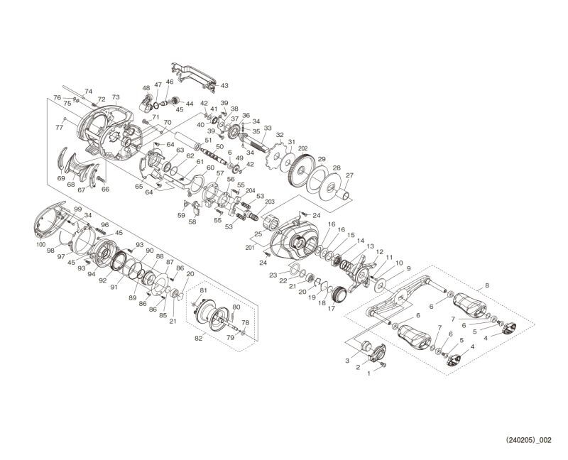 [SHIMANO] Genuine Spare Parts for 24 SLX 70HG RIGHT Product code: 046970 **Back-order (Shipping in 3-4 weeks after receiving order)