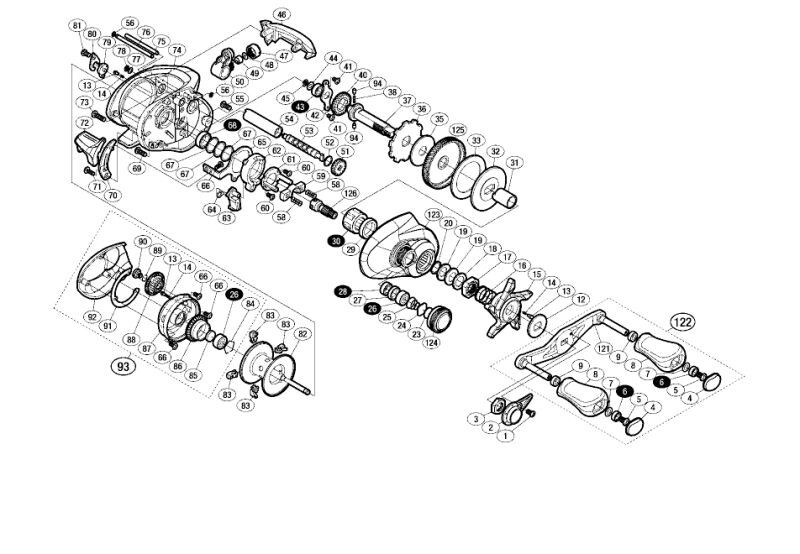 SHIMANO] Genuine Spare Parts for 14 CHRONARCH CI4+ 150 HG Product code:  033338 **Back-order (Shipping in 3-4 weeks after receiving order) -  HEDGEHOG STUDIO