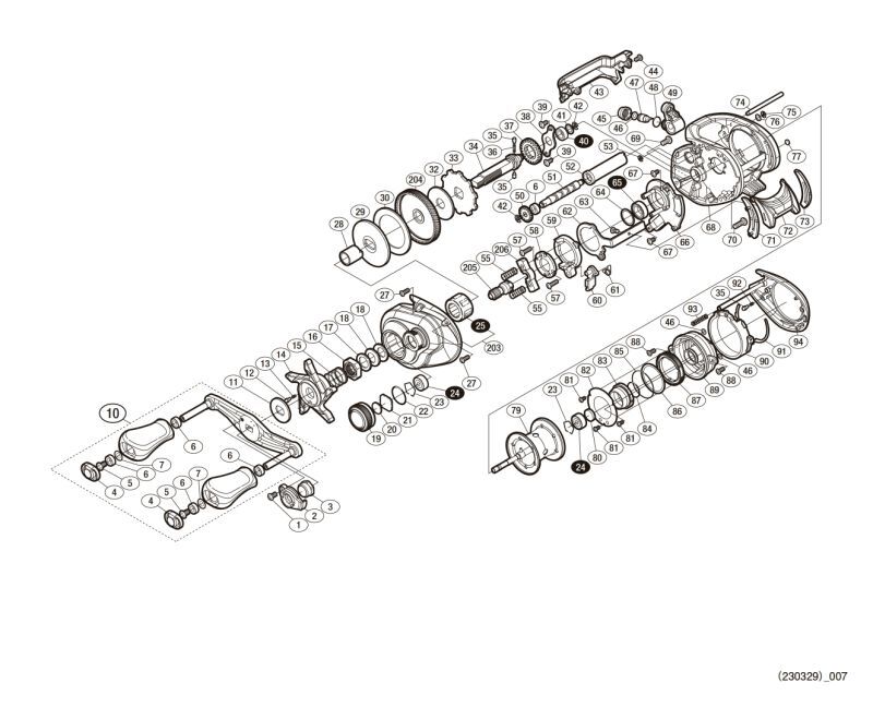 SHIMANO] Genuine Spare Parts for 19 SLX MGL 71 HG Product code: 040497  **Back-order (Shipping in 3-4 weeks after receiving order) - HEDGEHOG STUDIO