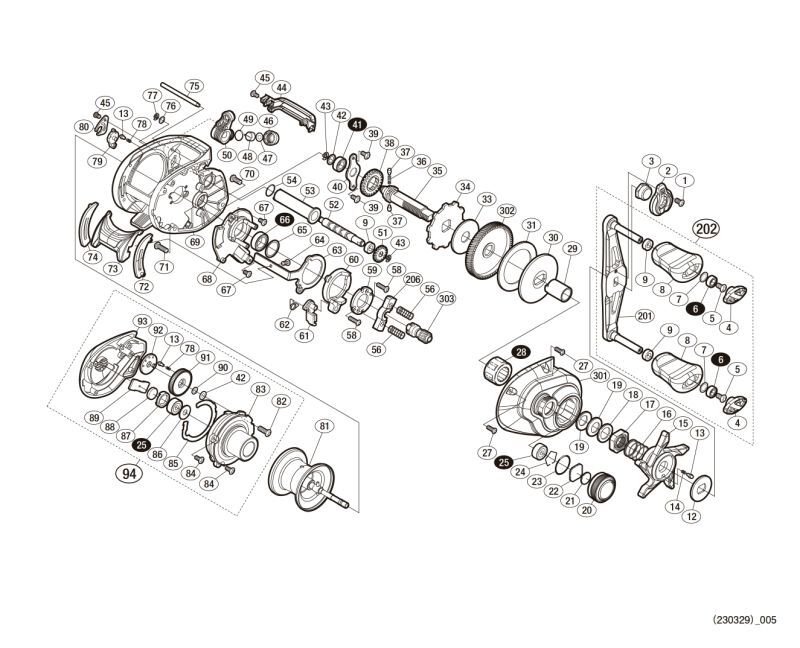 SHIMANO] Genuine Spare Parts for 20 SLX DC 70 Product code: 041777  **Back-order (Shipping in 3-4 weeks after receiving order) - HEDGEHOG STUDIO