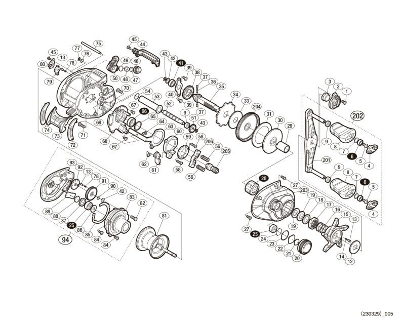 SHIMANO] Genuine Spare Parts for 20 SLX DC 70 HG Product code