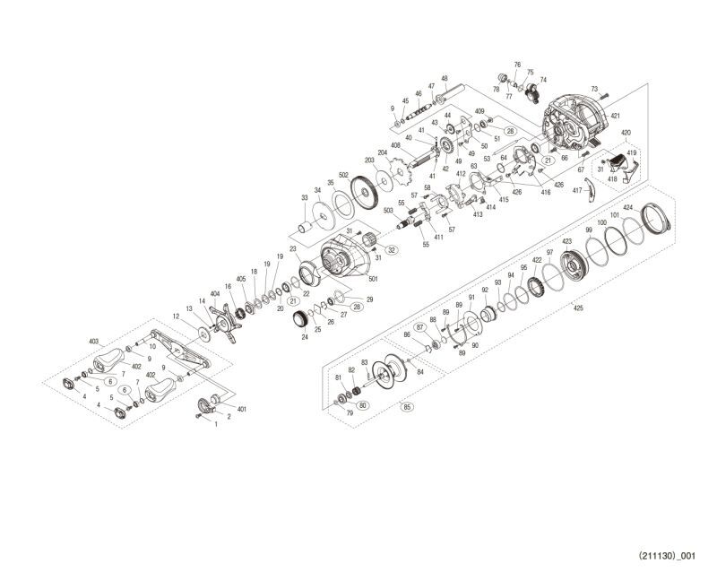 SHIMANO] Genuine Spare Parts for 22 Bantam HG L Product code