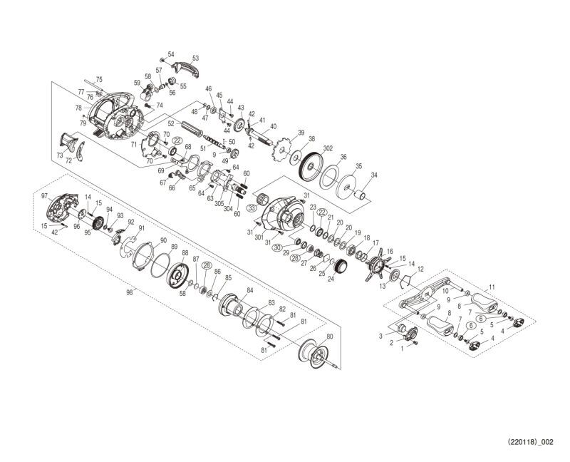 SHIMANO] Genuine Spare Parts for 22 SLX DC XT 70 XG Product code