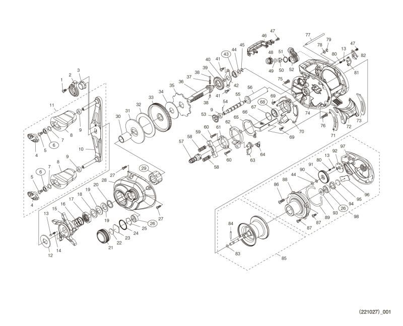 SHIMANO] Genuine Spare Parts for 23 SLX DC 71 XG Product code: 045652  **Back-order (Shipping in 3-4 weeks after receiving order) - HEDGEHOG STUDIO