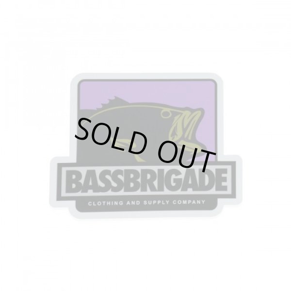 Photo1: [Bass Brigade] 4" BOXED BASS STICKER - PURPLE (code:BRD130) (1)