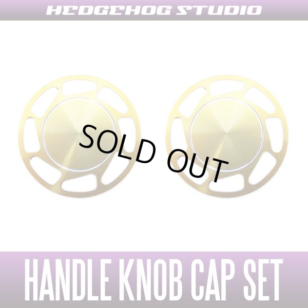 Photo1: 【Abu】 Handle Knob Cap Set 【L size】 Ver.2 Superior CHAMPAGNE GOLD (1)