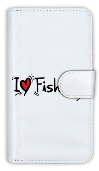 Photo1: 【Angler's Case】【Notebook Type】Cell-phone Case - I LOVE FISHING - (built-to-order) (Product code：diary2015103108) (1)