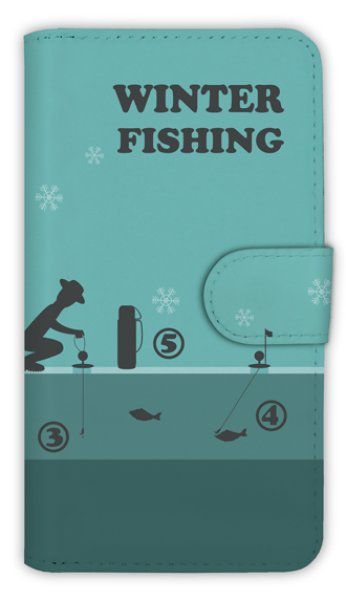 Photo1: 【Angler's Case】【Notebook Type】Cell-phone Case - WINTER FISHING - (built-to-order) (Product code：diary2015103118) (1)