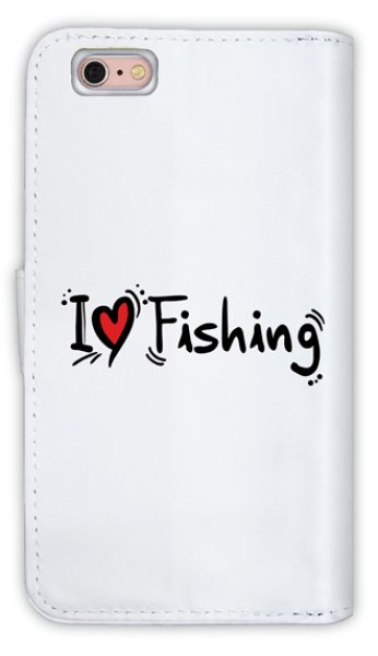 Photo2: 【Angler's Case】【Notebook Type】Cell-phone Case - I LOVE FISHING - (built-to-order) (Product code:diary2015103108) (2)