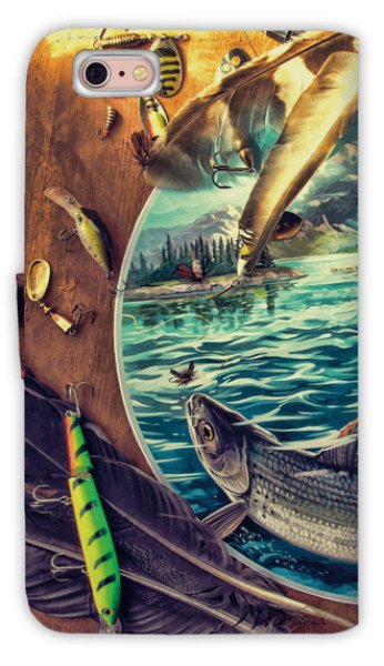 Photo2: 【Angler's Case】【Notebook Type】Cell-phone Case - Embosomed Fishing Tackle - (built-to-order) (Product code:diary2015102907) (2)