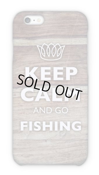 Photo1: 【Angler's Case】Cell-phone Case - KEEP CALM AND GO FISHING - Wood Grain (built-to-order) (Product code： 2015051804) (1)