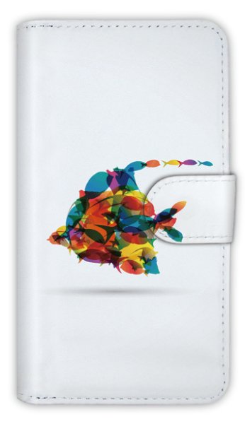 Photo1: 【Angler's Case】【Notebook Type】Cell-phone Case - Modern colorful fishes - (built-to-order) (Product code：diary2015110201) (1)