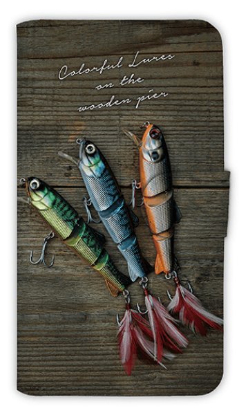 Photo1: 【Angler's Case】【Notebook Type】Cell-phone Case - Colorful Lures 2 -  (built-to-order) (Product code：diary2015110705) (1)