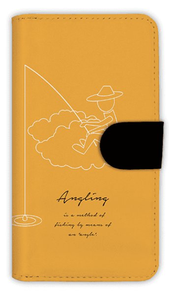 Photo1: 【Angler's Case】【Notebook Type】Cell-phone Case - Simple Fishing - (built-to-order) (Product code：diary2015110414) (1)